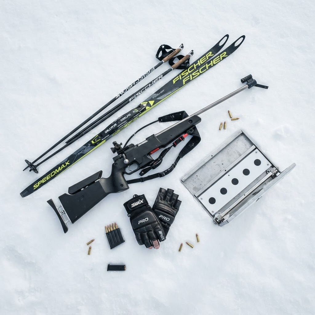 Equipamiento de biatlon sobre la nieve